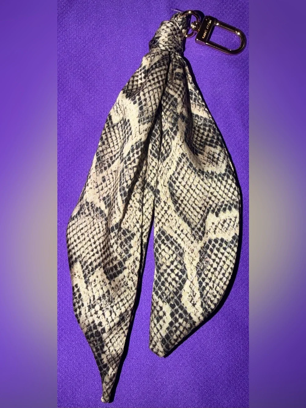 Anne Klein Beige and Black Snake-Print Scarf Bag Charm
